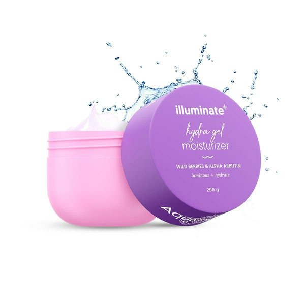 Aqualogica Illuminate+ Hydra Gel Moisturizer with Wild Berries & Alpha Arbutin, Non-Sticky & Quick Absorbing for Luminous Skin - Distacart