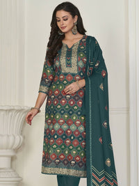 Thumbnail for Aastha Fashion Women's Multicolor Pashmina Digital Printed Kurta with Trouser & Dupatta - Distacart