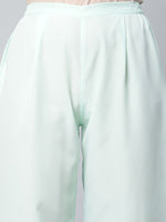 Thumbnail for Ahalyaa Women Sea Green Organza Romantic Florals Kurta Palazzo Set