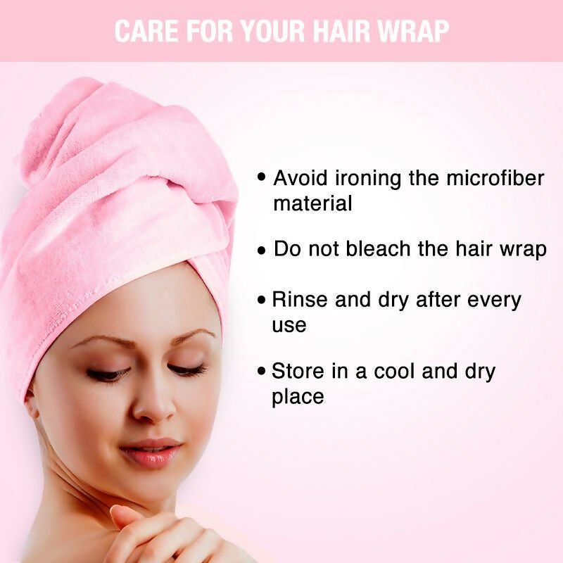 Nykaa Naturals Microfiber Hair Wrap for Frizz Free & Shiny Hair - Pink - Distacart