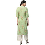Thumbnail for Anubhutee Women's Rayon Ethnic Motifs Print Green Kurta with Palazzos - Distacart