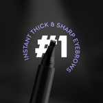 Thumbnail for Gleva Eyebrow Pen with 4 Micro-Fork Tip Applicator - Black - Distacart