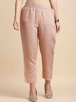 Thumbnail for Anubhutee Pink & Brown Printed Kaftan Kurta With Trousers - Distacart