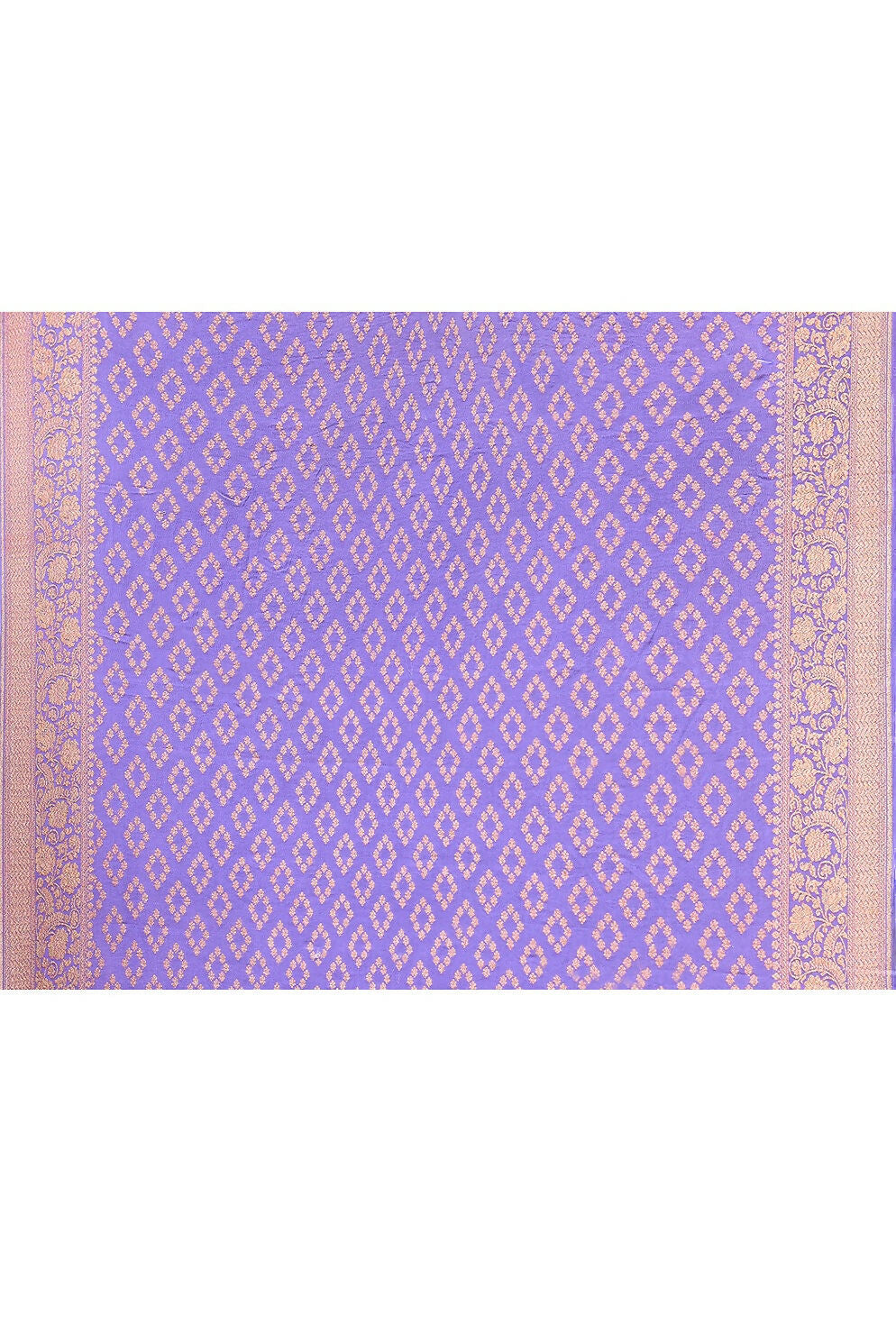 Joban Fashion Shade Of Orchid Crepe Chiffon Pure Handloom Banarasi Silk Saree