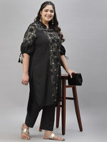 Thumbnail for Sztori Printed Notch Neck Regular Kurta with Trousers - Distacart