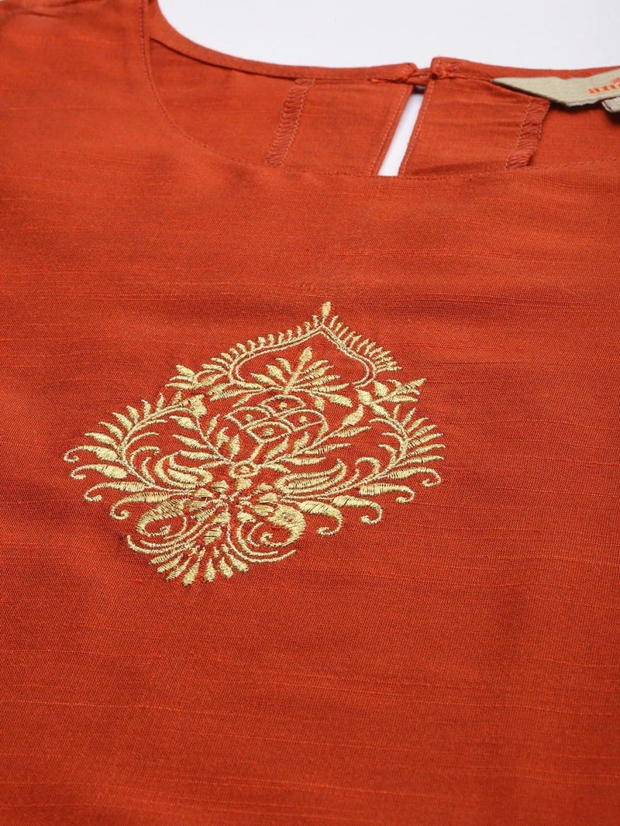 Anouk Women Ethnic Motifs Embroidered Regular Kurta with Trousers & With Dupatta