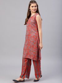 Thumbnail for Aks Women Paisley Printed Straight Kurta With Palazzos - Distacart