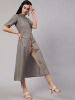 Thumbnail for Aks Ethnic Motifs Printed High Slit Fusion Kurta - Distacart