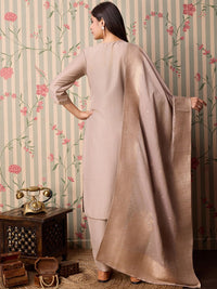 Thumbnail for Ode by House of Pataudi Yoke Design Regular Thread Work Kurta with Trousers & With Dupatta