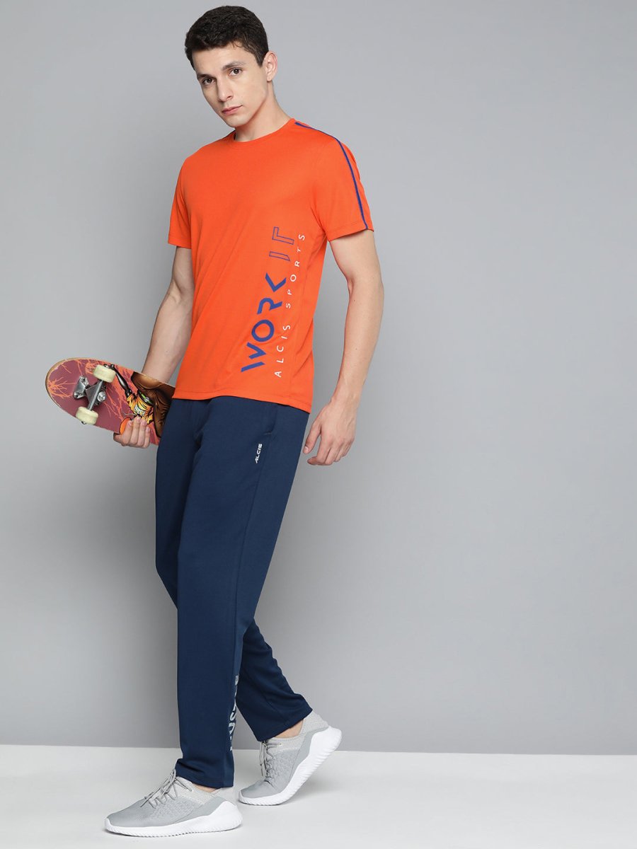 Alcis Men Typography Printed Dry Tech Slim Fit T-shirt - Distacart