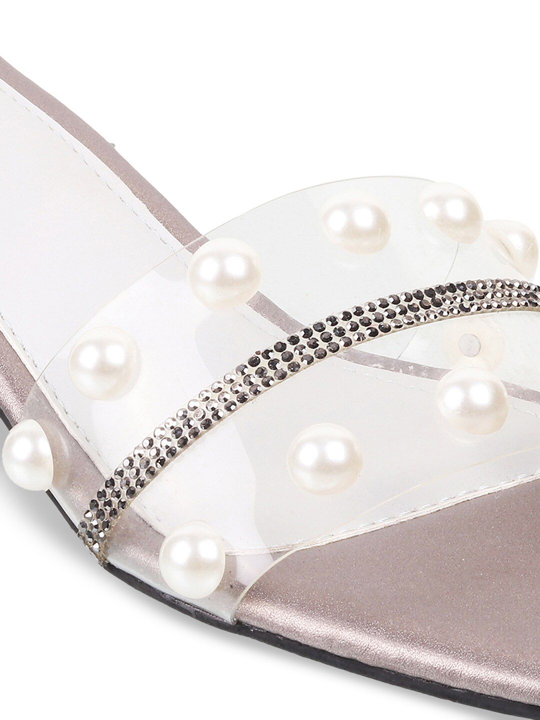 Metro Embellished Square Toe Block Mules