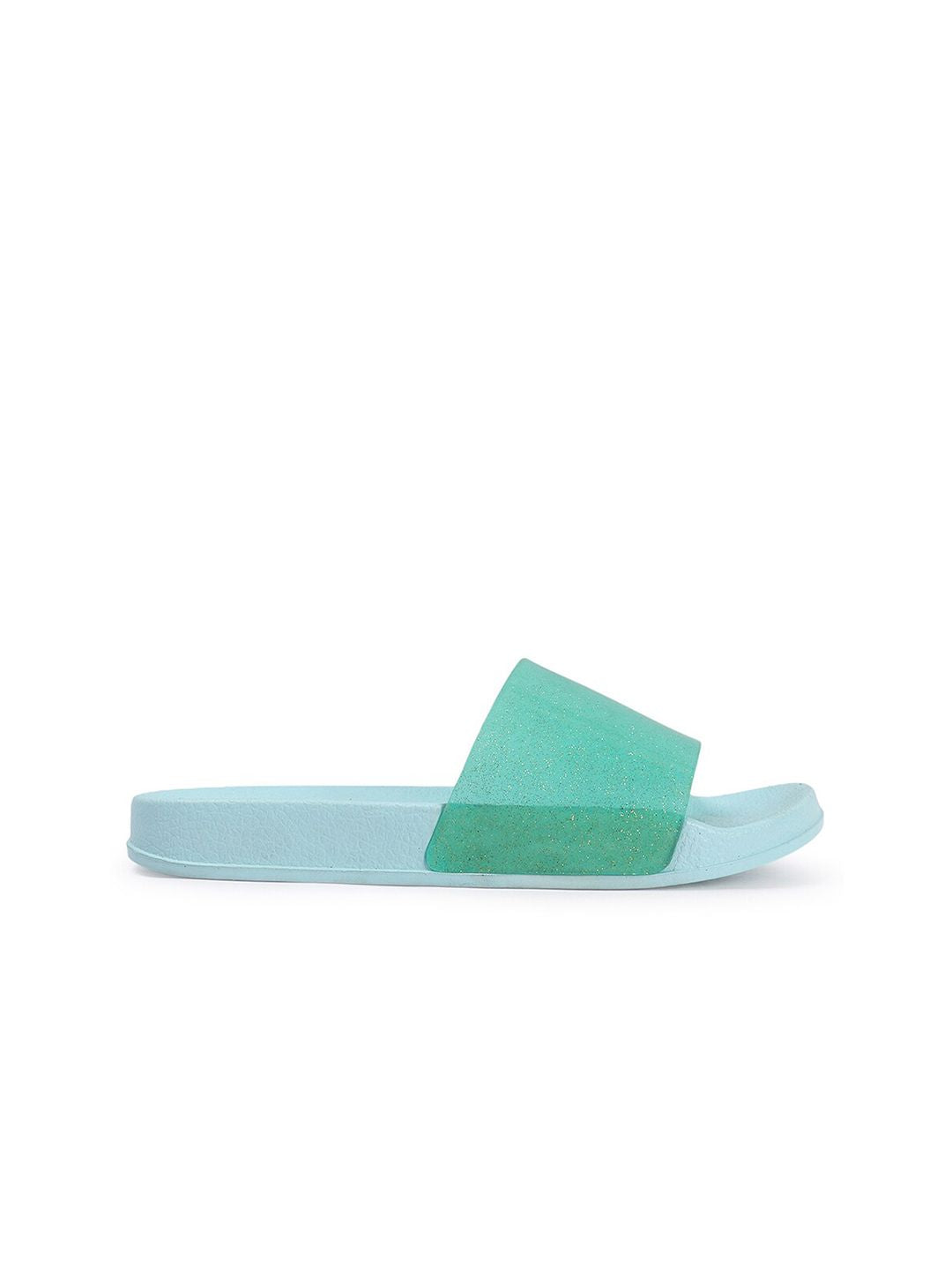 DressBerry Women Green Embellished Sliders
