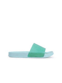 Thumbnail for DressBerry Women Green Embellished Sliders