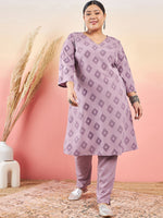 Thumbnail for Sztori Printed V-Neck Straight Kurta With Trouser - Distacart