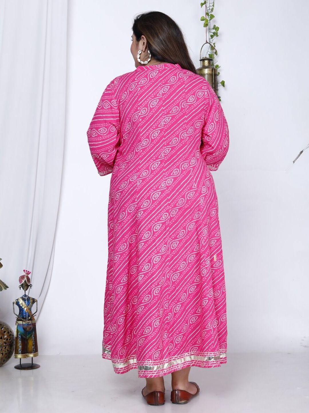 Swasti Plus Size Ethnic Motifs Printed A-Line Midi Ethnic Dress - Distacart