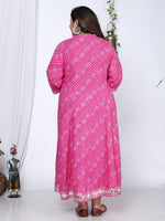 Thumbnail for Swasti Plus Size Ethnic Motifs Printed A-Line Midi Ethnic Dress - Distacart