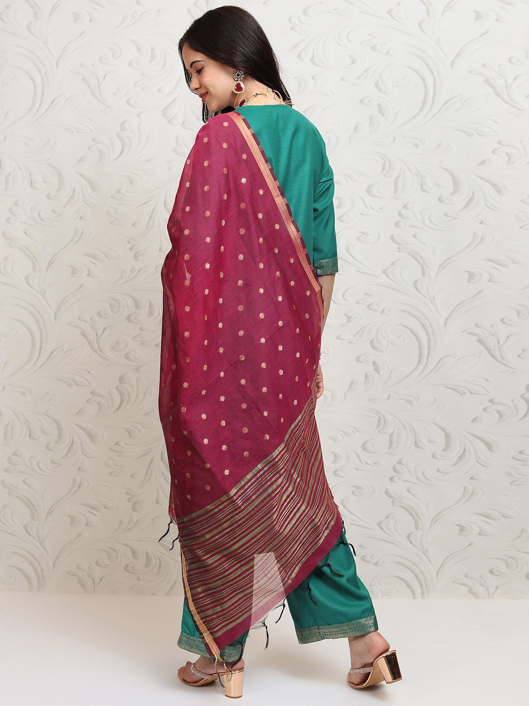 Vishudh Women Ethnic Motifs Printed Regular Kurta with Palazzos & With Dupatta - Distacart