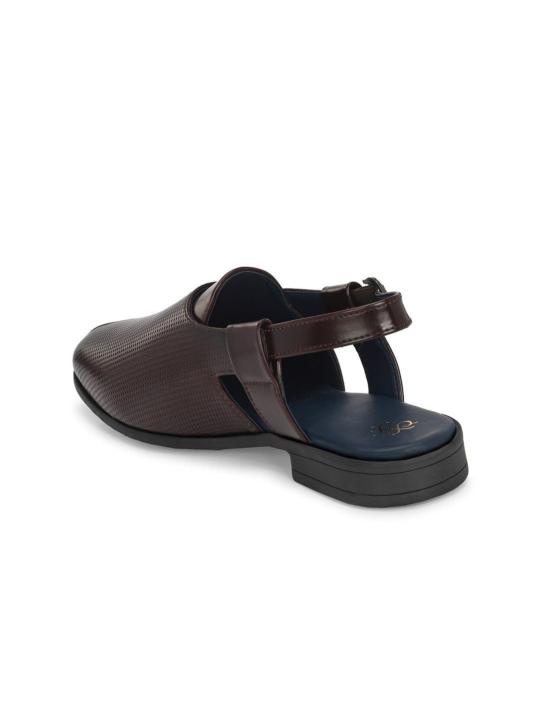House of Pataudi Textured Shoe-Style Sandals