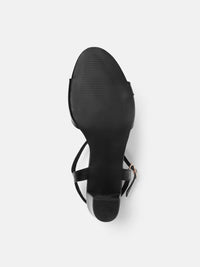 Thumbnail for ELLE Black Solid Block Heels