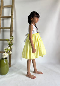 Thumbnail for ArthLife White And Yellow Unicorn Embroidered Dress - Distacart