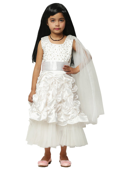 Asmaani Kids Party Wear Stylish Dresses, Perfect for Parties, Functions & Vacations - White
