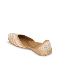 Thumbnail for House of Pataudi Ethnic Embroidered Square Toe Fabric Mojaris