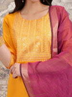 Thumbnail for Vishudh Floral Yoke Design Straight Kurta with Palazzos & With Dupatta - Distacart