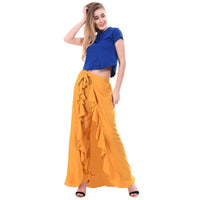 Thumbnail for Asmaani Mustard Color Plain Ruffle Palazzo