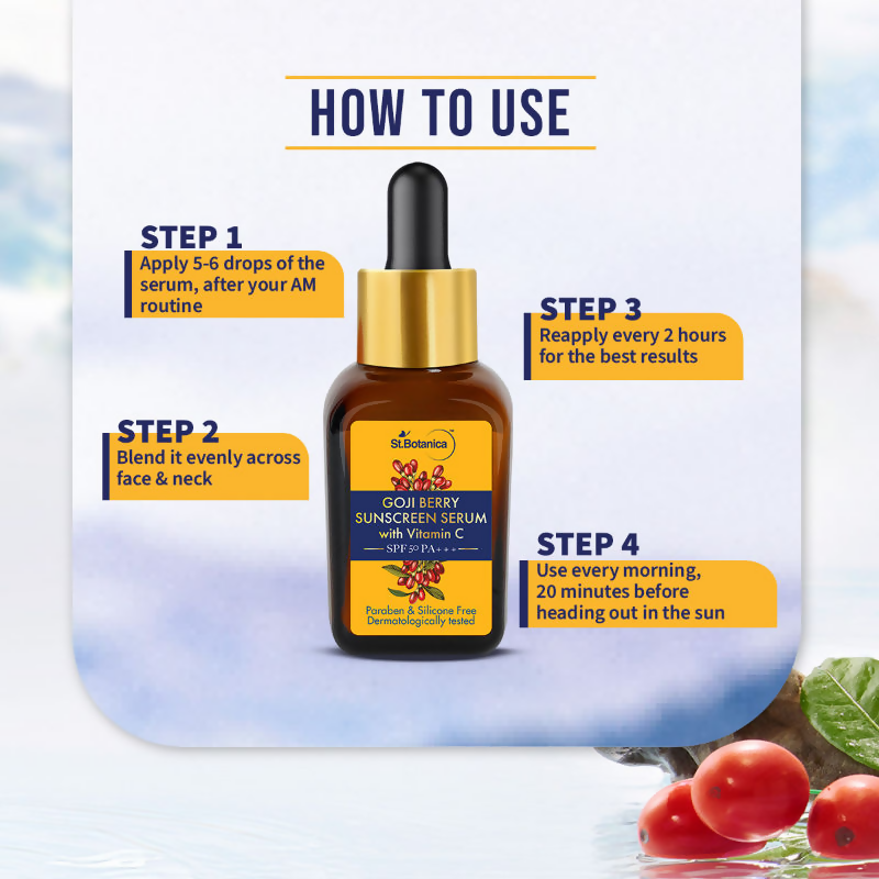 St.Botanica Goji Berry SPF50 PA+++ Serum With Goji Berry & Vitamin C For Youthful Glow - Distacart