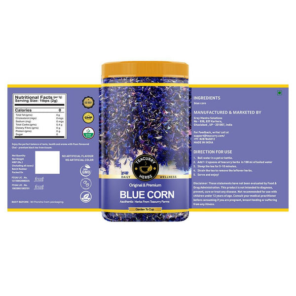 Teacurry Organic Blue Cornflower Petals - Distacart