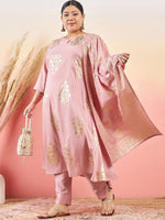 Thumbnail for Sztori Floral Printed Keyhole Neck Straight Kurta With Trouser & Dupatta - Distacart