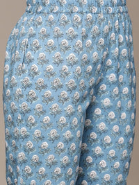 Thumbnail for Anubhutee Floral Printed Mirror Work Pure Cotton Straight Kurta With Trousers & Dupatta - Distacart