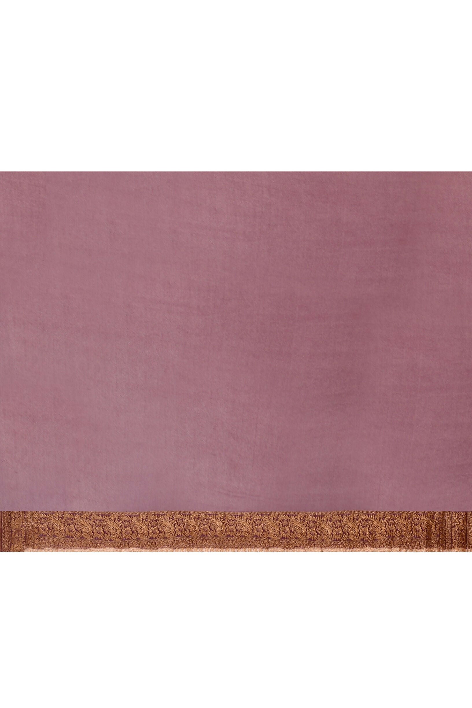 Joban Fashion Ivory Crepe Chiffon Pure Handloom Banarasi Silk Saree