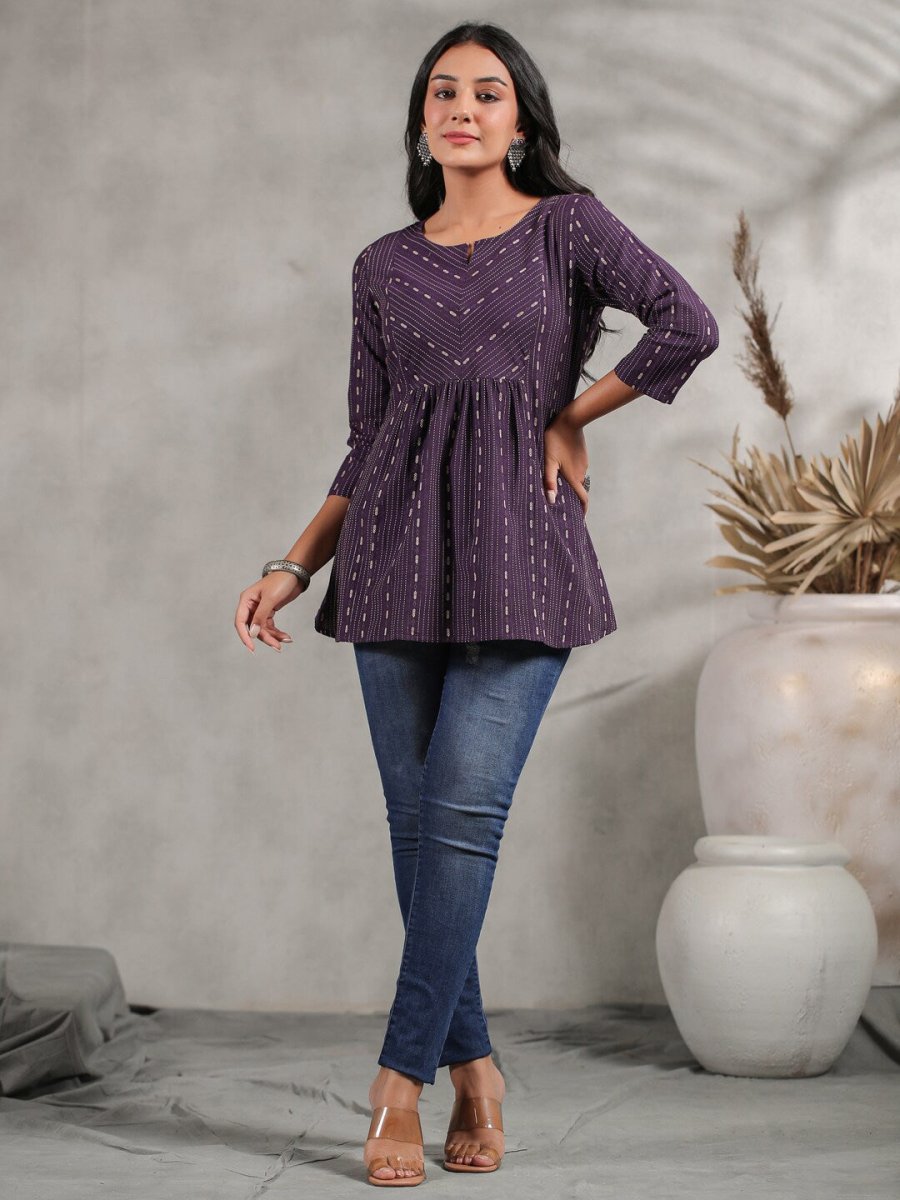 Anubhutee Ethnic Motifs Printed Notched Neck A-Line Kurti - Distacart