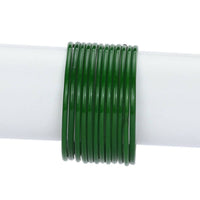 Thumbnail for Afast Shining Green Glass Party, Wedding, Daily Use Bangle Set, Pack Of 12 - Distacart