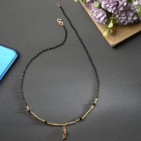 Thumbnail for AanyaCentric Gold-plated Jewelry Combo: Elegant Short Mangalsutra, Finger Ring, and American Diamond Earrings Set - Distacart