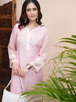 Thumbnail for Vishudh Embroidered Round Neck Kurta - Distacart