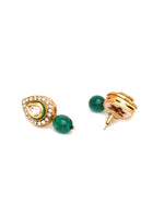 Thumbnail for Emerald Stone Kundan Studs (Gold) - Ruby Raang - Distacart