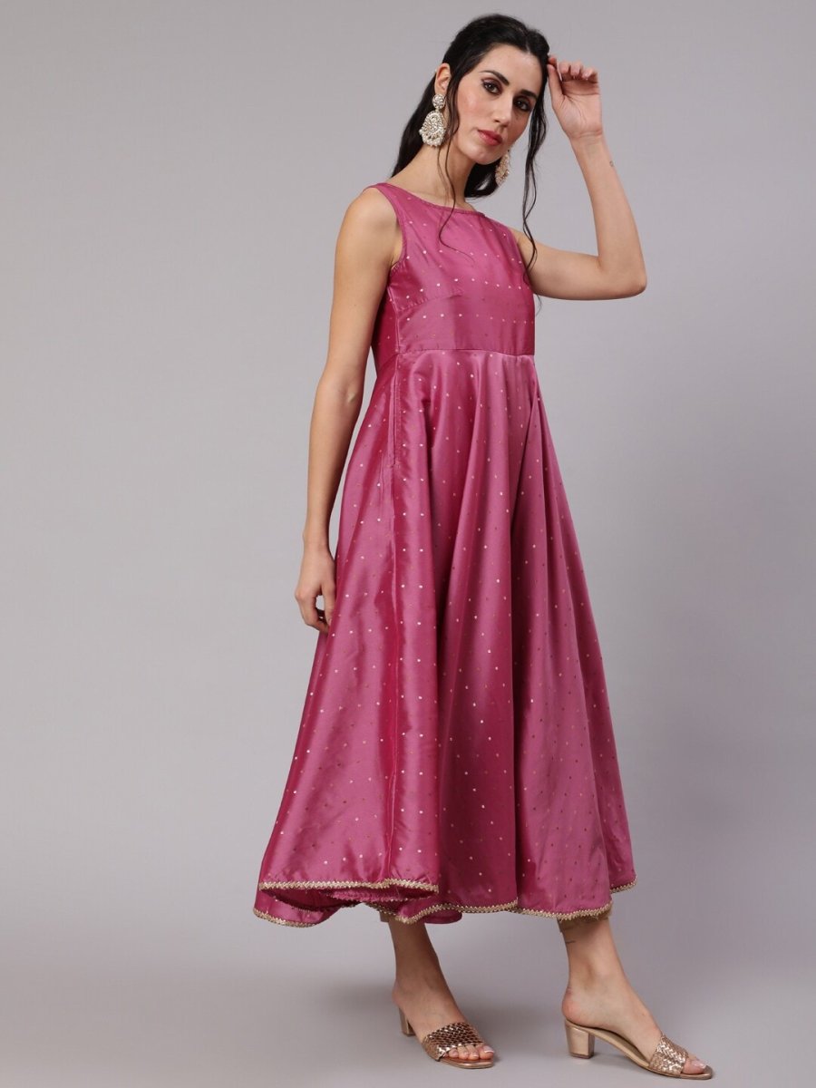 Aks Woven Design Gotta Patti Anarkali Kurta - Distacart