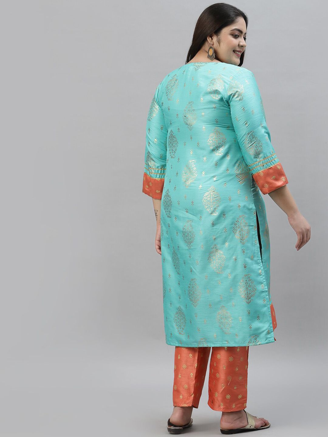 Sztori Ethnic Motifs Printed Gotta Patti Kurta with Trousers - Distacart