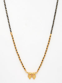 Thumbnail for NVR Women's Gold-Plated Black Beaded Mangalsutra
