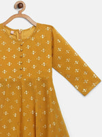 Thumbnail for Ahalyaa Mustard Georgette Flared Kids Kurta Palazzo Set For Girls - Distacart