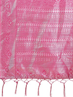 Thumbnail for Aanika Women Light Pink Linen Cotton Saree With UnStiched Blouse - Distacart