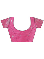 Thumbnail for Aanika Women Light Pink Linen Cotton Saree With UnStiched Blouse - Distacart