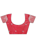 Thumbnail for Aanika Women Peach Linen Cotton Saree With UnStiched Blouse - Distacart