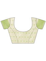 Thumbnail for Aanika Women Light Green Cotton Saree With UnStiched Blouse - Distacart