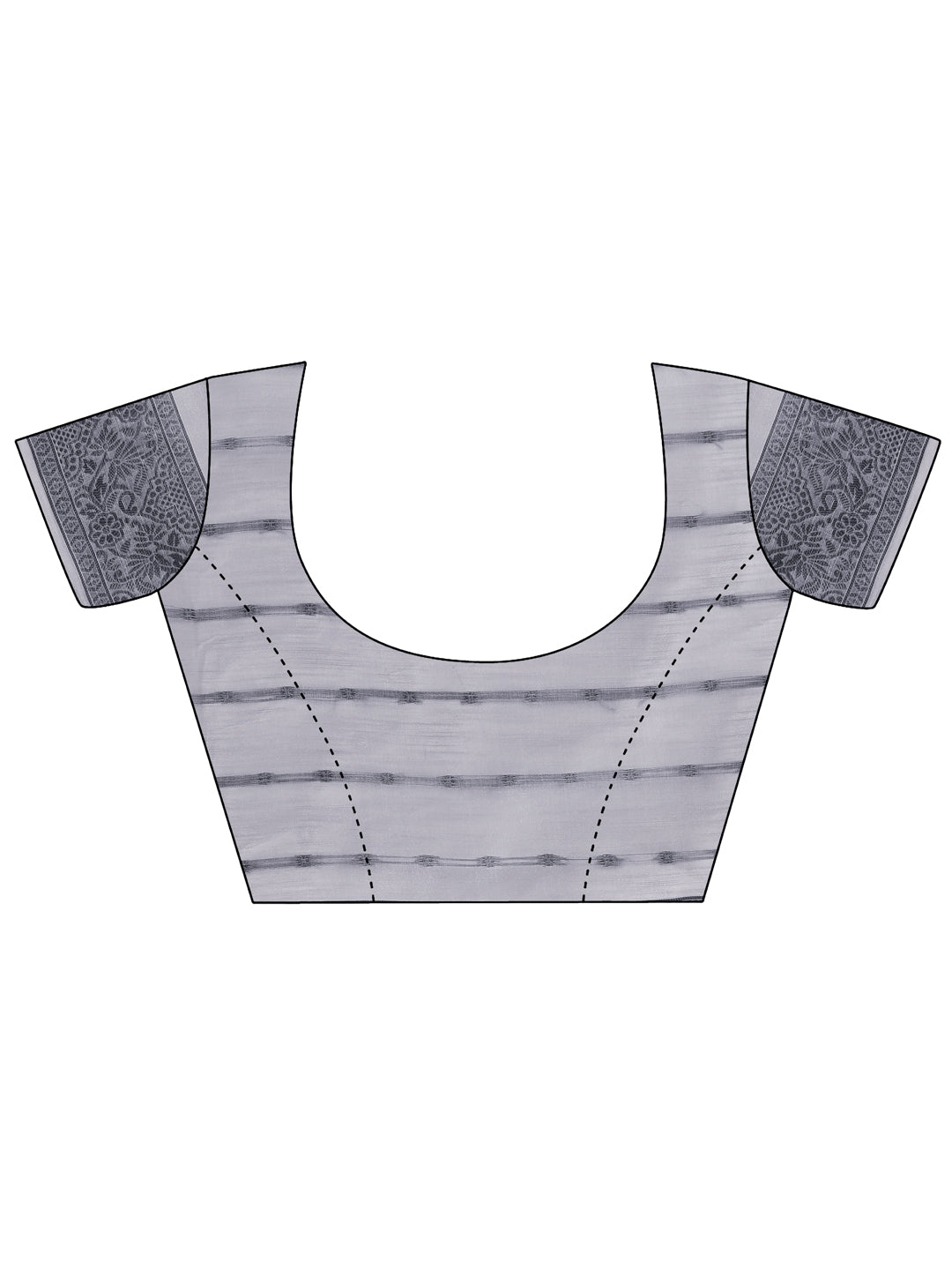 Aanika Women Grey Cotton Saree With UnStiched Blouse
