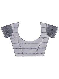 Thumbnail for Aanika Women Grey Cotton Saree With UnStiched Blouse