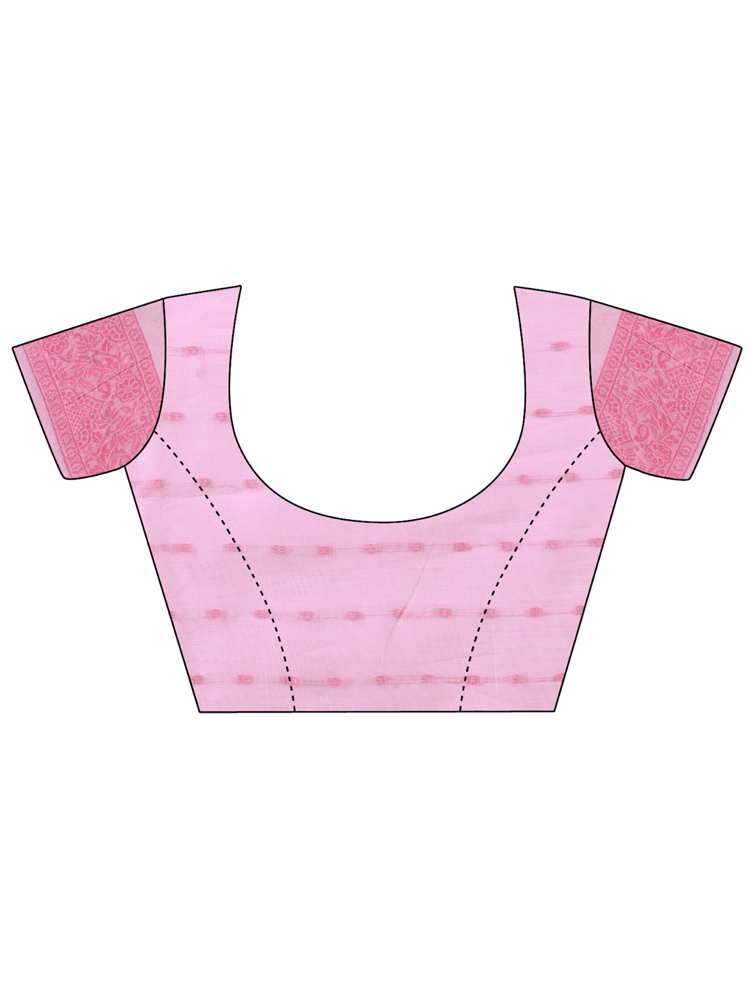 Aanika Women Pink Cotton Saree With UnStiched Blouse - Distacart