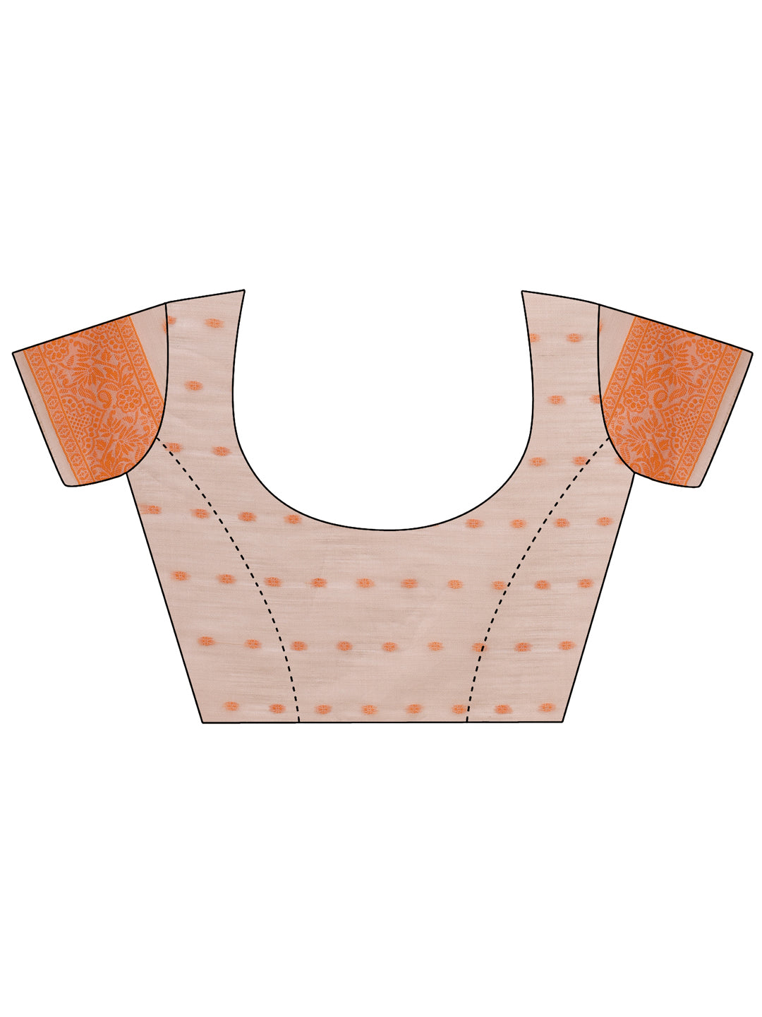 Aanika Women Orange Cotton Saree With UnStiched Blouse - Distacart